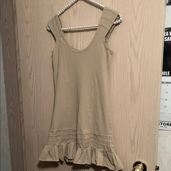Beige Button-Down Mini Dress - Picture 5 of 8